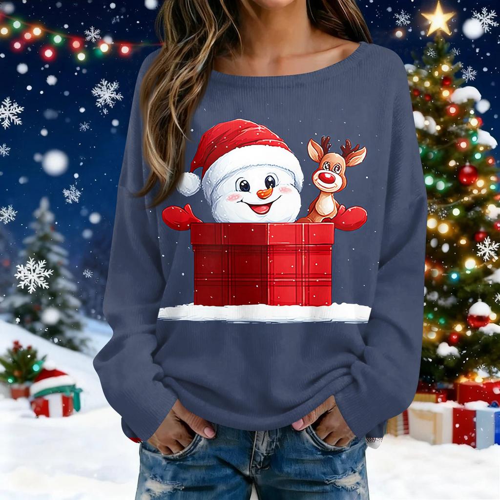 Christmas Sweatshirts For Women Knit Sweater Cute Shirt Fall Crewneck Pullover Tops
