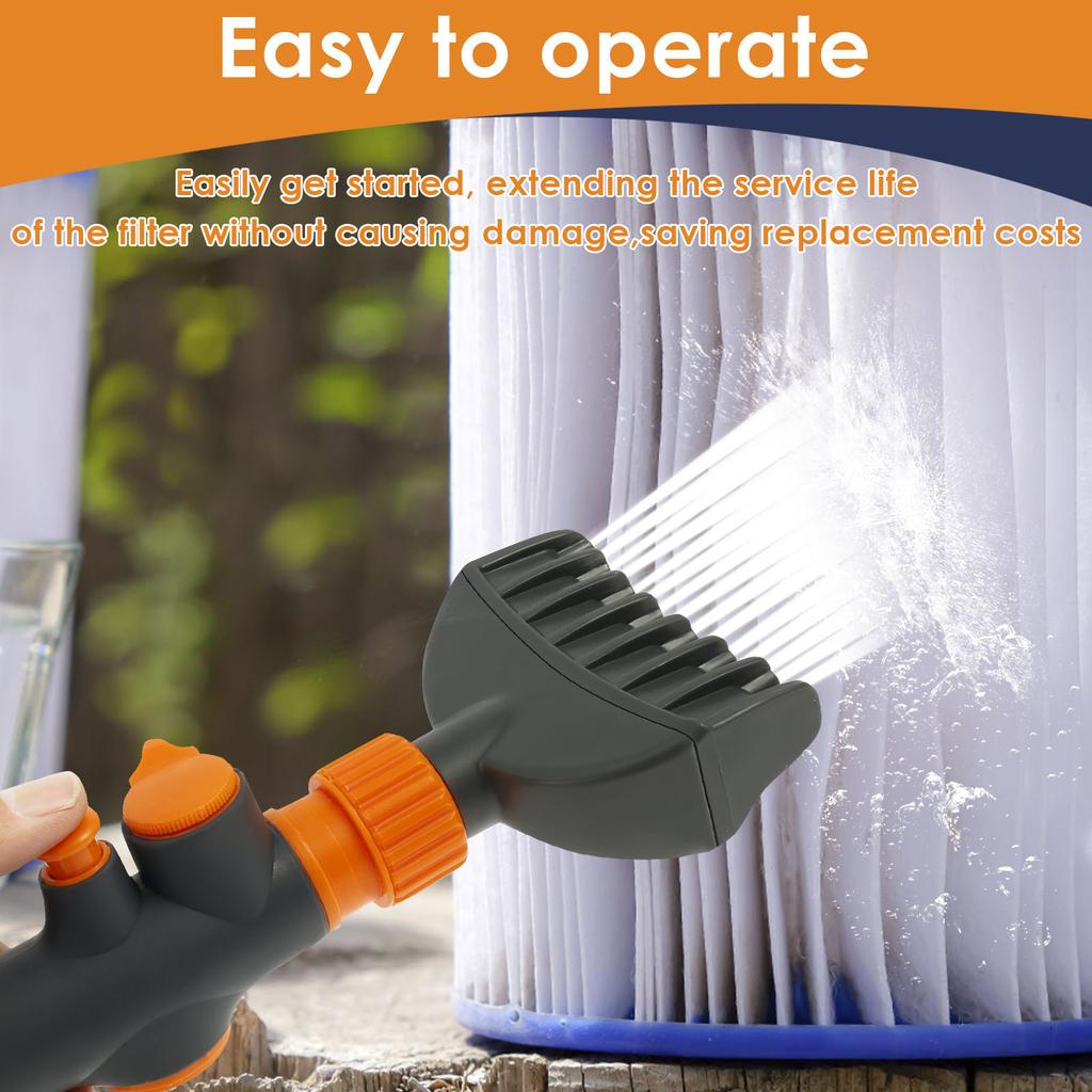 Spa Filter Clean Brush Plastic Double Row Nozzles Pool Cartridge Filter Clean Tool Universal Handheld Hot Tub Filter Clean Brush
