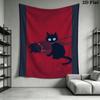 Cat Warrior Wall Tapestry Aesthetic Wall Hanging Printed Fabric Blanket Decorative Tapestries for Bedroom Living Room Home Decor