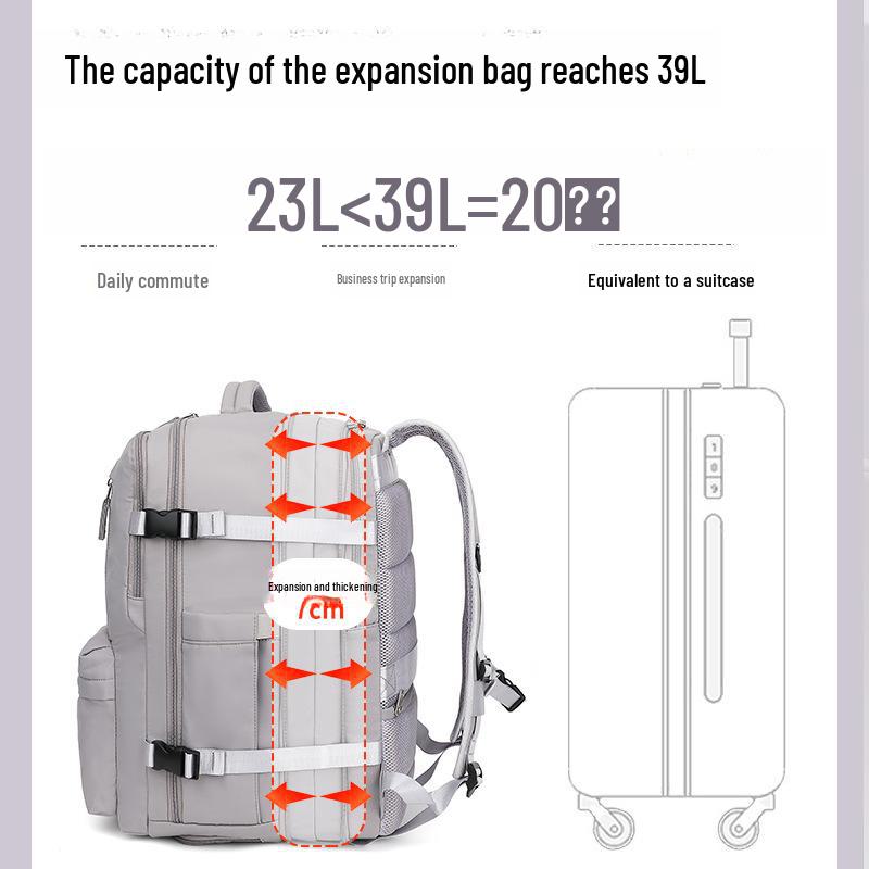 Unisex Expandable Travel Backpack with Large Capacity and Laptop Compartment