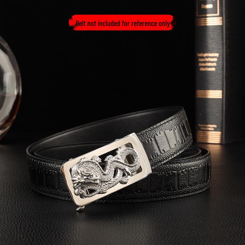 Fibbia Automatica per Cintura in Acciaio Inossidabile con Design Animale - Accessorio da Uomo Tigre Coccodrillo