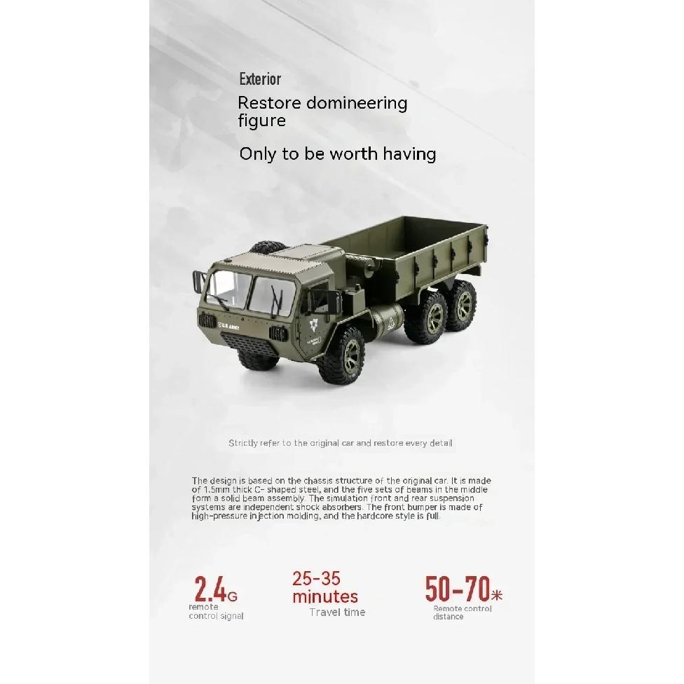 FY004A 45cm Rc Crawler Truck Remote Control Vehicle Model 6x6 Drive Optional Camera Toys for Boy Military Model Gift