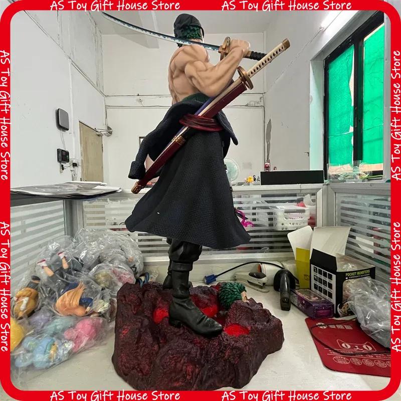 One Piece Large Sword Warrior Double Head Scene Statue Gk Platform Pvc Collectible Model Desktop Display Gift For Collectors