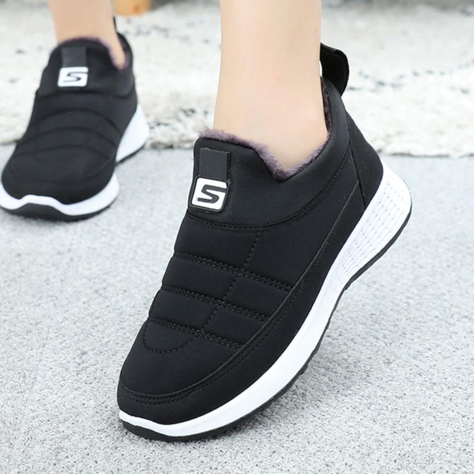 

Повседневная обувь. Зимние ботинки для мужчин и женщин. Модные теплые нескользящие короткие ботильоны с круглым носком из хлопка. 36