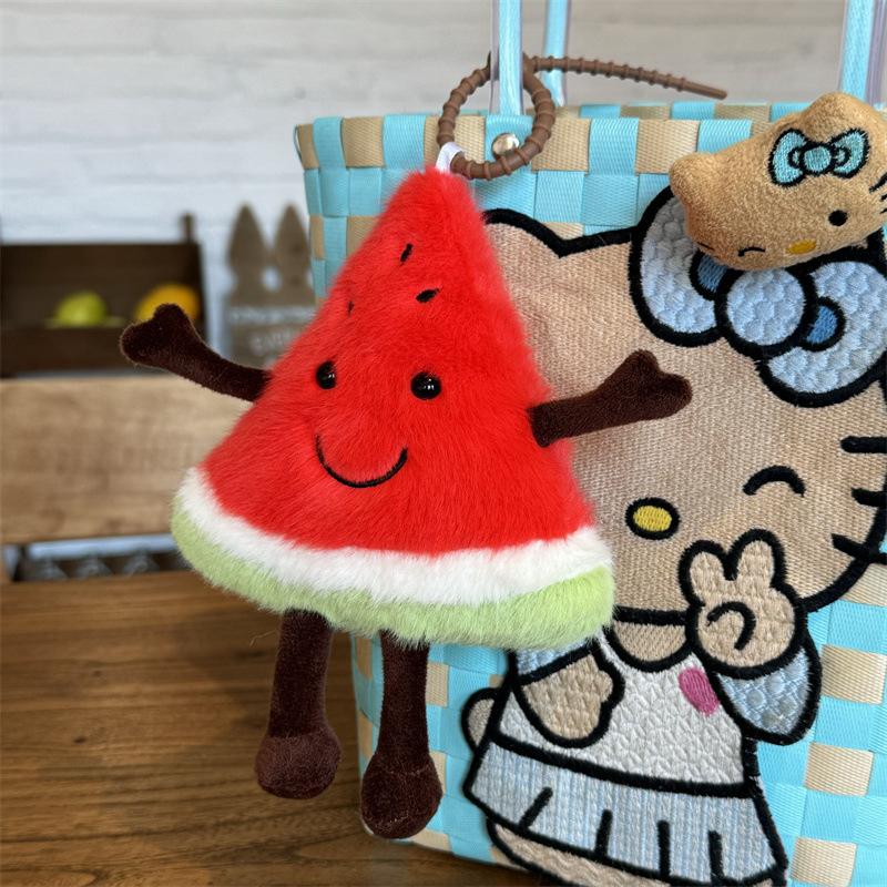 Fun Vegetables Fruit Plush Pendant Apple Mushroom Doll Plush Toy Bag Keychain Popular Small Pendant