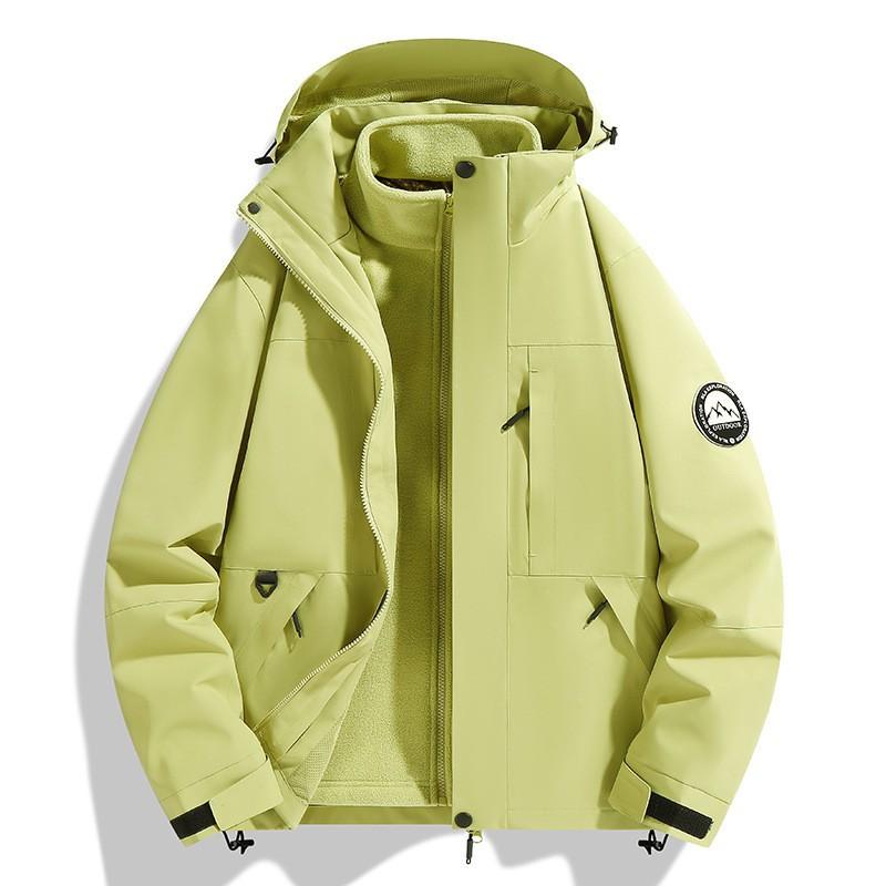 Womens 3-in-1 Detachable Waterproof Windproof Hiking Jacket Outdoor Trekking Camping Coat