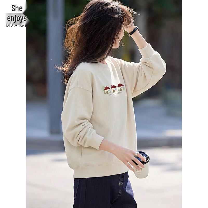 Women's Casual Cartoon Print Round Neck Sweatshirt