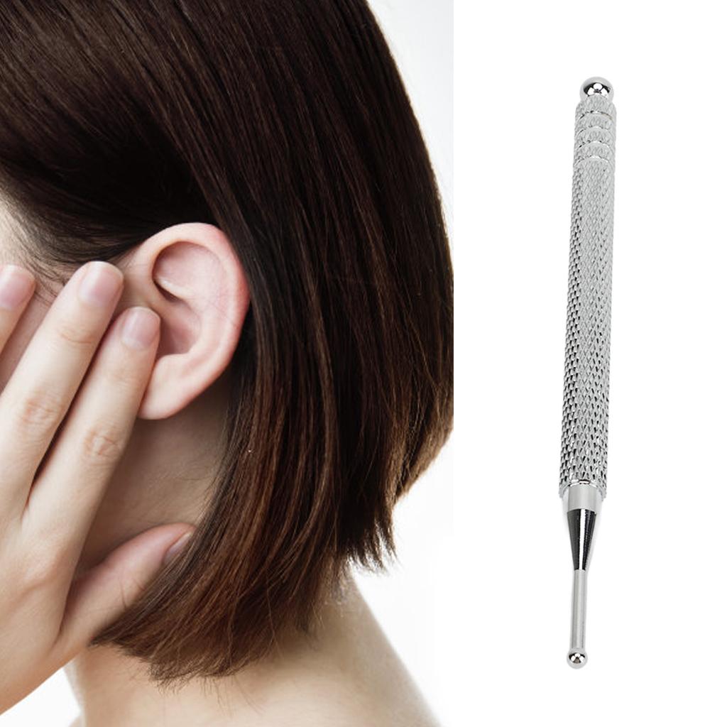 Copper Ear Acupuncture Pen Professional Ergonomic Ear Acupoint Reflexology Massage Tool Silver