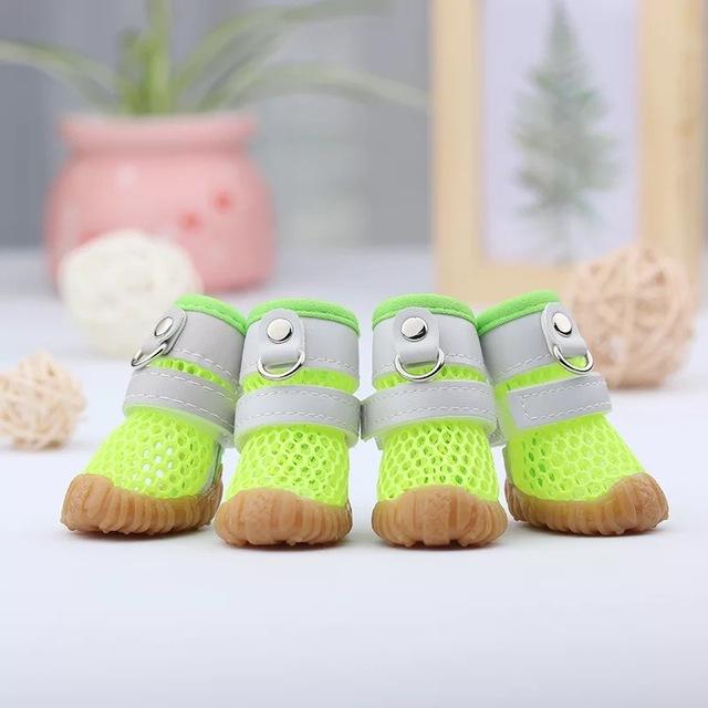 Summer Dog Rain Shoes Breathable Mesh for Small Dogs Cats Anti-Slip Chihuahua York Teddy Pomeranian Boots Sandals Puppy Shoes