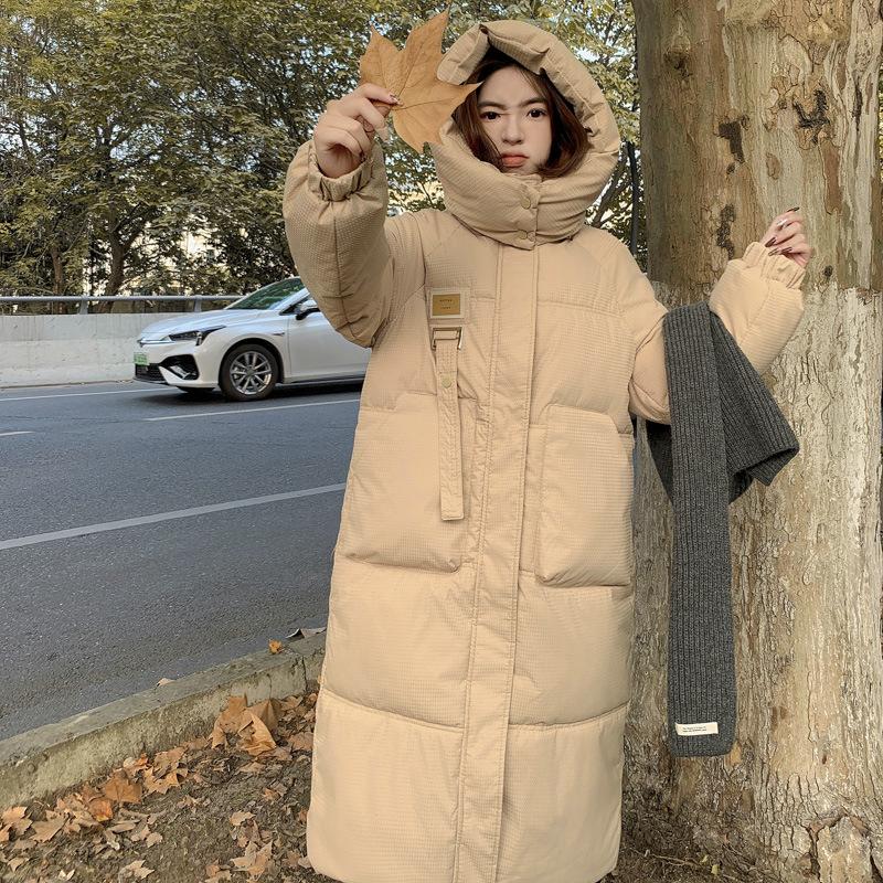 Down Cotton Coat for Women Loose 2025 Winter New Korean Thick Bread Coat Over Knee Preppy Style Coat
