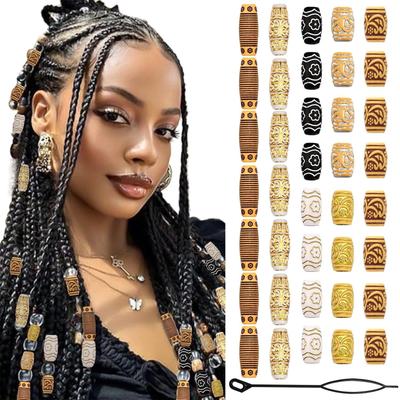 Gold Silver Hair Braids Dreadlock Ear Cuff Accessories Beads Hair Styling Tool for Women and Men Styling Accessories