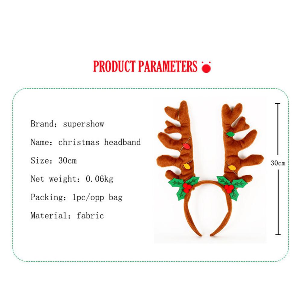 Christmas Hairband Fancy Antlers Elf Jingle Bells Head Hoop Costume Accessories