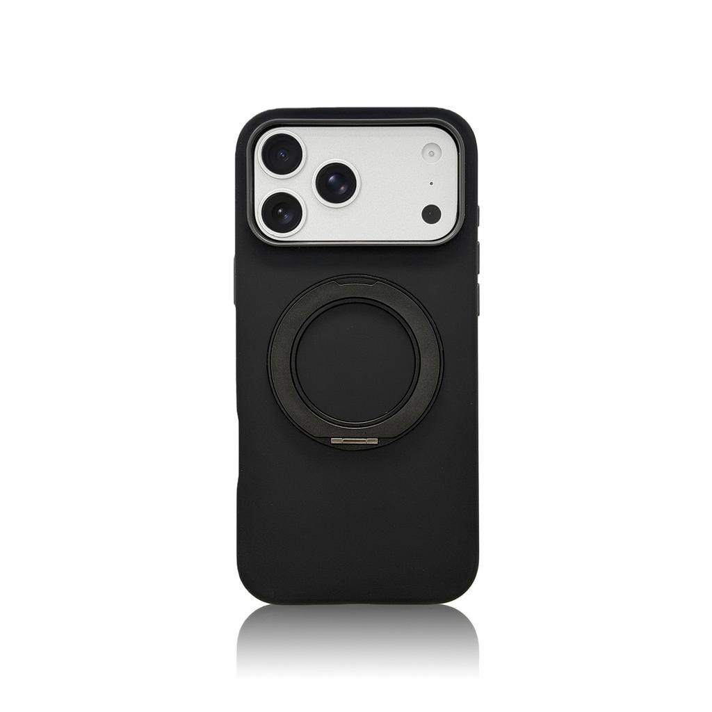 For iPhone 18 Pro Max Case Skin-friendly Liquid Silicone Magnetic 360°rotate Stand Protective Phone Back Cover For Magsafe Shell