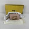 [Pre-Owned] Baguette Gold Finish Embossed FF Pattern Magnetic Closure Napa Leather Lambskin Mini Shoulder Bag - Excellent #XL7ZJ1
