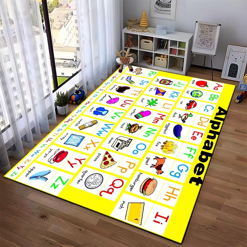 Bright Alphabet Kids Rug Non-slip rug suitable for living room and bedroom sofas
