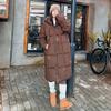 Women's Long Over Knee Thiened Down Cotton Jaet Bread Sle Loose Fit Winter New Sle Korean Version Coat Outerwear