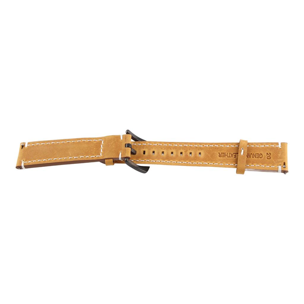 Leather Watch Strap Quick Release Closure Frosted Surface Fashionable Vintage Watch Strap Yellow