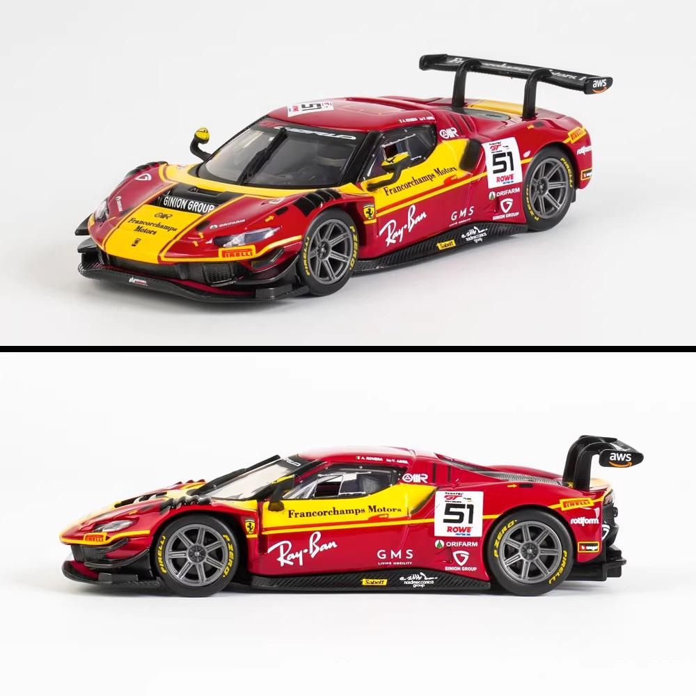 In Stock New Bburago 1:43 Ferrari  296 Gt3 #51 Alloy Miniature Diecast Model Ferrari Wrc Rally Car Model Toy Car Kids Gift