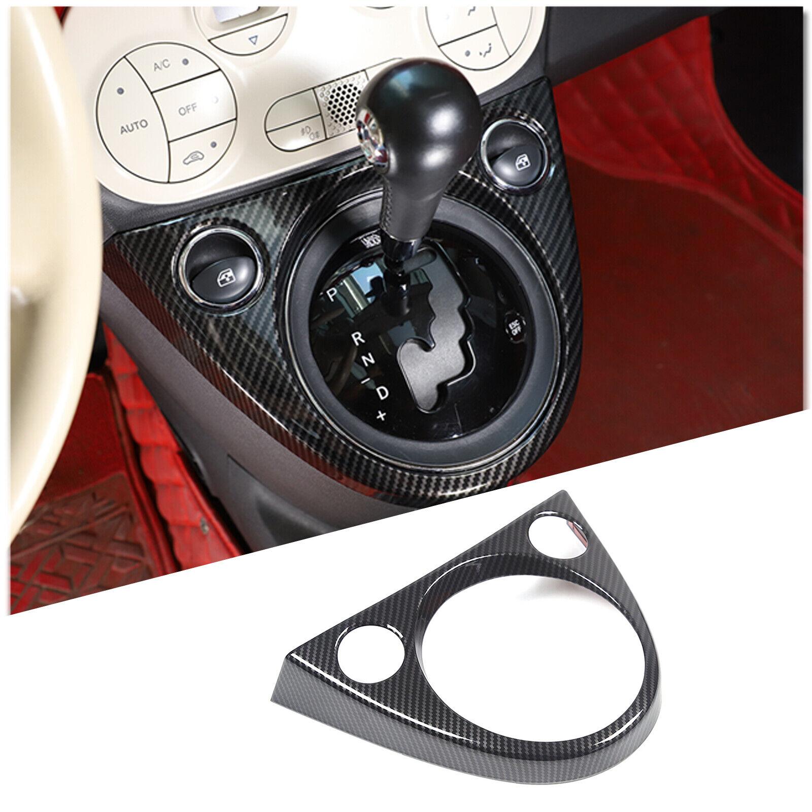 ABS Carbon fiber Center Console Gear Shift Panel Cover Trim for Fiat 500 2011-23