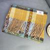 Korean Style Plaid Mohair Scarf - Women's Winter Imitation Cashmere Shawl