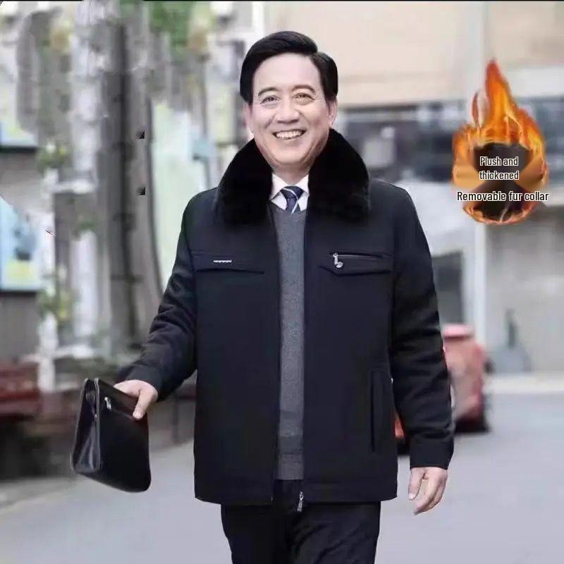 Men's Fleece-Lined Warm Cotton Coat: Thickened, Short Style for Autumn/Winter