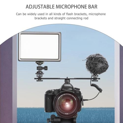 ERINGOGO Microphone Holder, Microphone Stand, Microphone Extension Bracket, 2-Piece Set, Aluminum Alloy, Durable, Supports Two Microphones Simultaneou