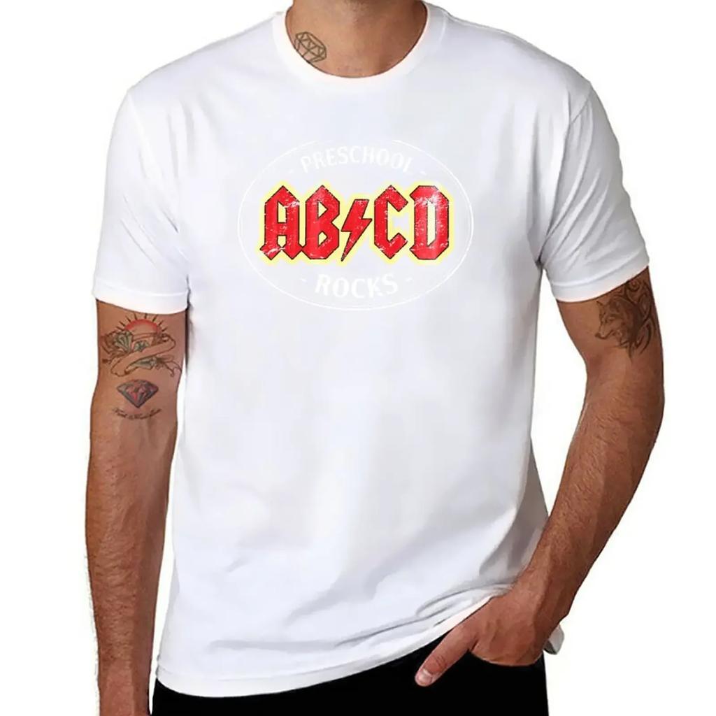 Vintage Preschool Rocks - dark T-Shirt anime clothes blacks summer top mens big and tall t shirts
