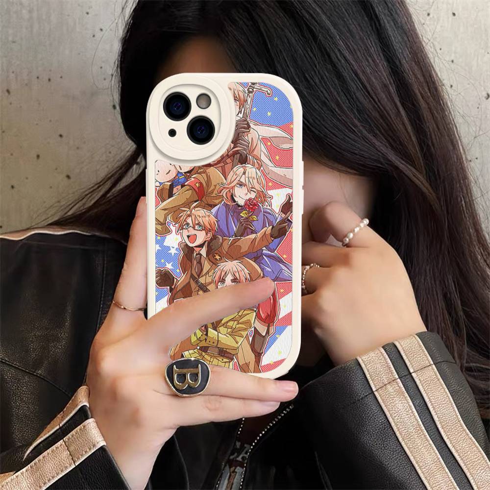 

Cartoon Hetalia Axis Powers Phone Case For IPhone 16 15 14 13 12 11 Pro Max Plus Shockproof Leather Cover iPhone 16 pro