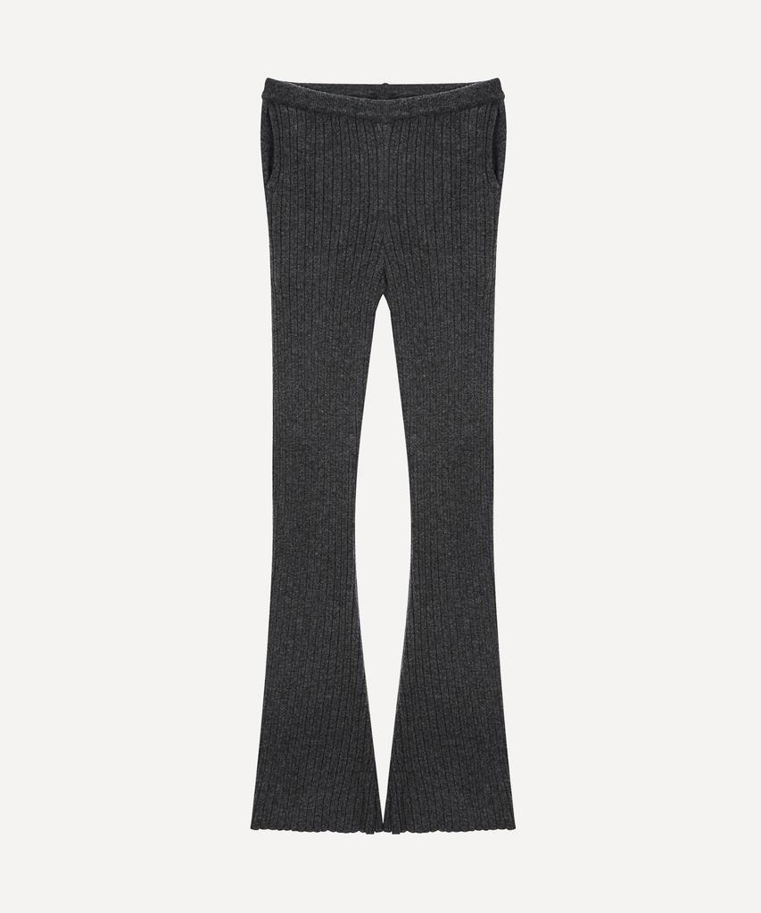Daenkeudieo Layered Knit Wrap Set Pants - Charcoal