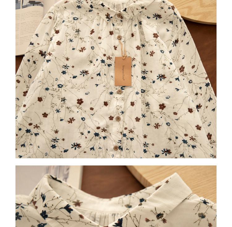 Künstlerisches Damen-Frühlingshemd aus Baumwoll-Leinen, zweilagig, späte Qing-Dynastie