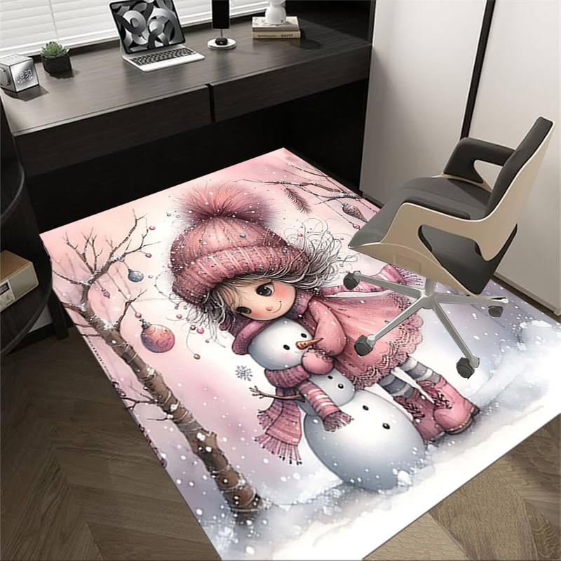 1PC winter snowman Extra Large Non Slip Floor carpet, Office, family, Studio   Large Area Rug Indoor Rugs, Bold Statement Piece