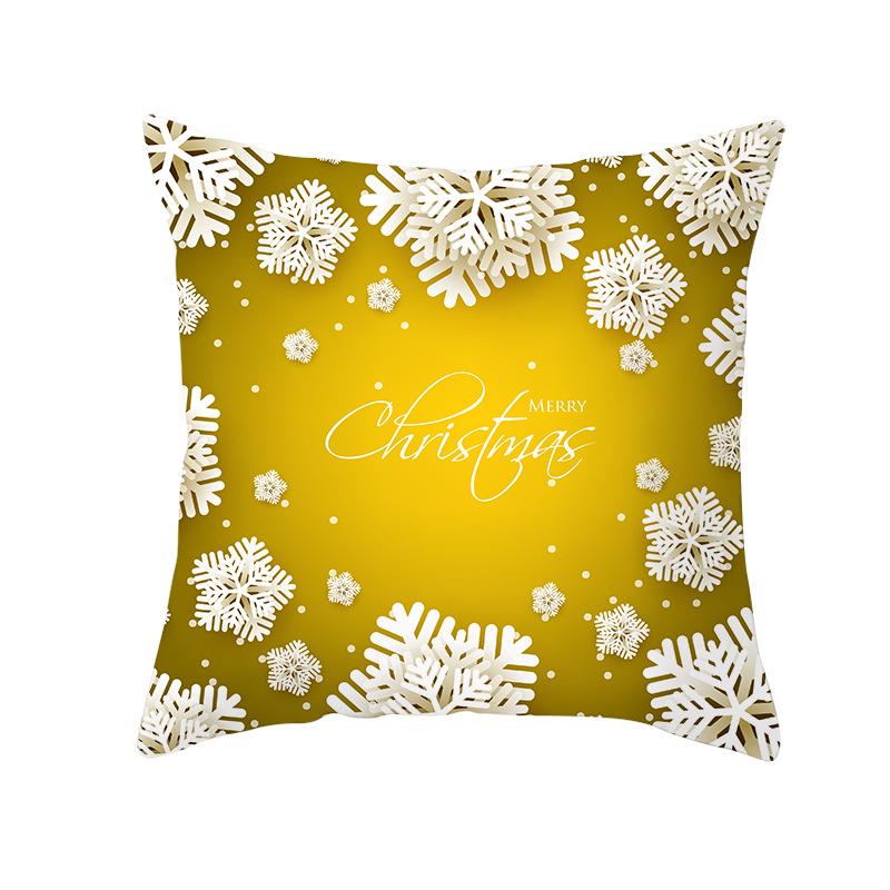 Golden Christmas Peach Velvet Cushion Cover New Digital Printed Square Cushion Cover Cushion Cover