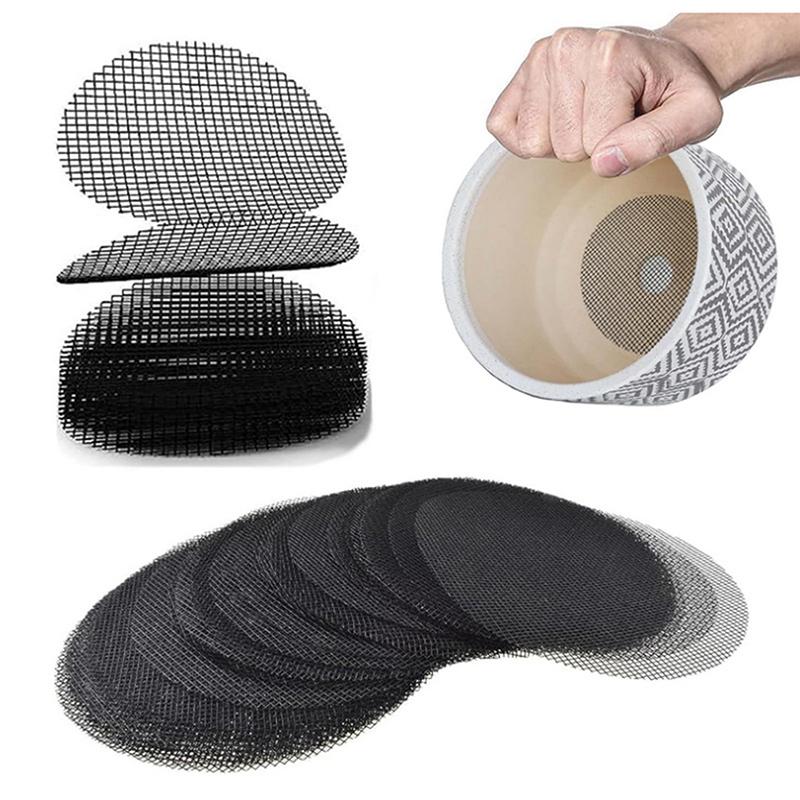 50Pcs Pot Hole Mesh Pad Grid Round Drainage Hole Screen For Pot Bottom Prevent Soil Loss Bonsai Flower Plant Gardening Tools