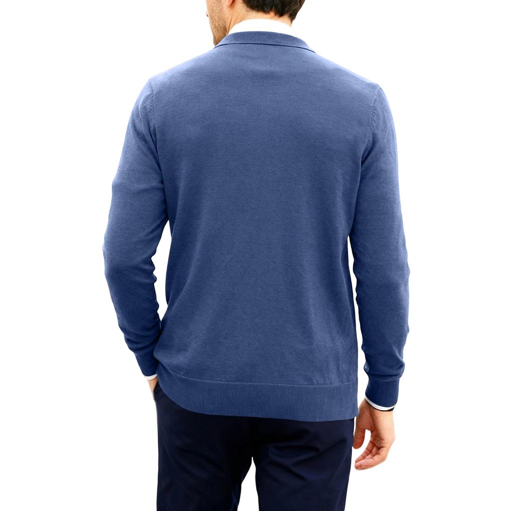 Herren Strickjacke mit Umlegekragen Locker Modisch Einzelknopf Pullover Mantel