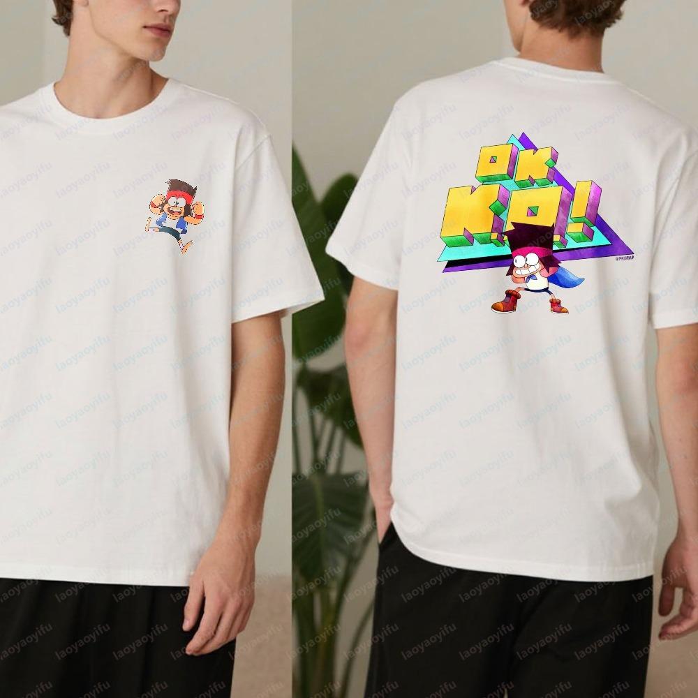 

Ok Ko ! Cartoon Character Print T-Shirt Summer Casual Unisex Cotton Tees Trendy Streetwear Top Classic Animation Artwork Tshirt 5XL різнокольоровий