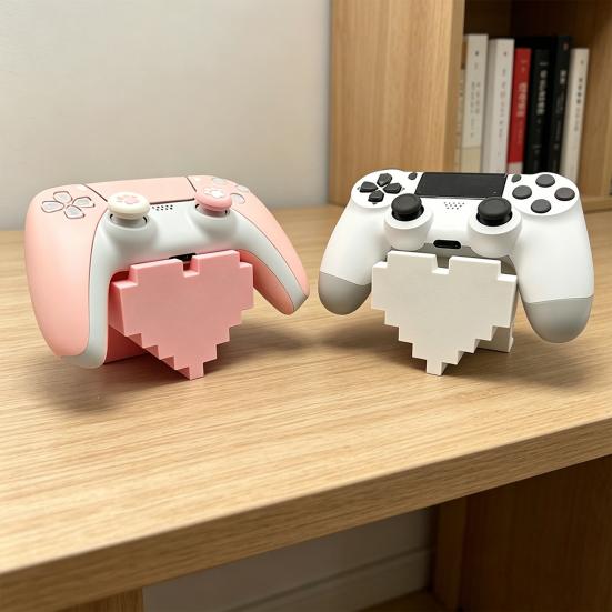 3D Printed Game Controller Stand, Pixel Love Heart Gamepad Display Rack, Decorative Console Controller Holder, Gaming Accessories