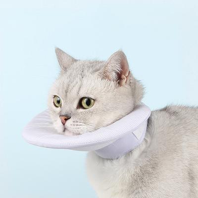 Coleira Cônica Ajustável para Gato Cor Sólida Uso Dupla Face Anti-Mordida Respirável Pós-Cirurgia Coleira de Recuperação para Pet Suprimentos para Pet