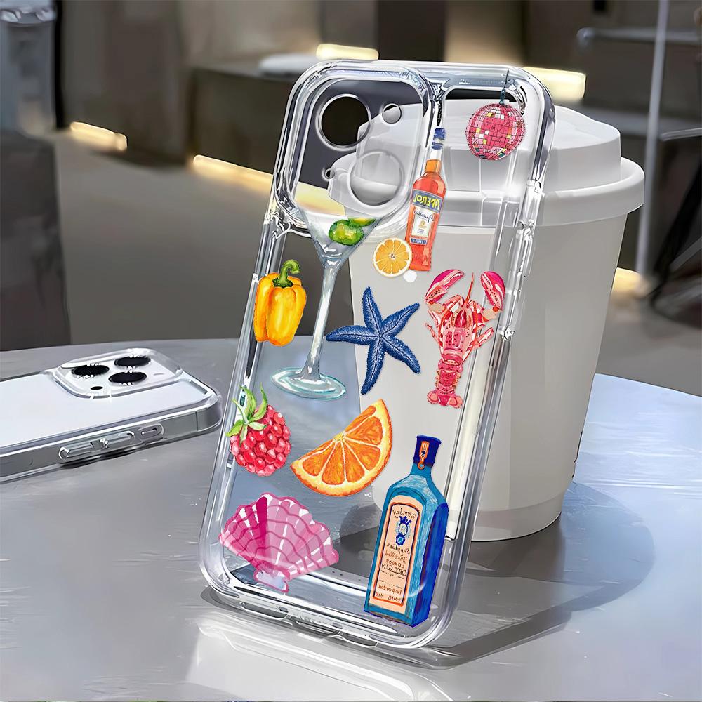 Summer Ocean Themed Phone Case For iPhone 17 16 15 11 12 14 13 Pro Max Mini X XS 7 Plus 17E Shockproof Transparent Cover Fundas