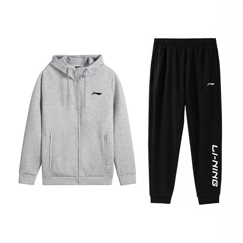 Li Ning Casual Sportswear Unisex Coin Gray+Black AWDVP47-1+AKLVJF1-1 XXL