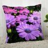 Purple Flower Pattern Decorative Pillowcase Car Sofa Square Cushion Pillowcase
