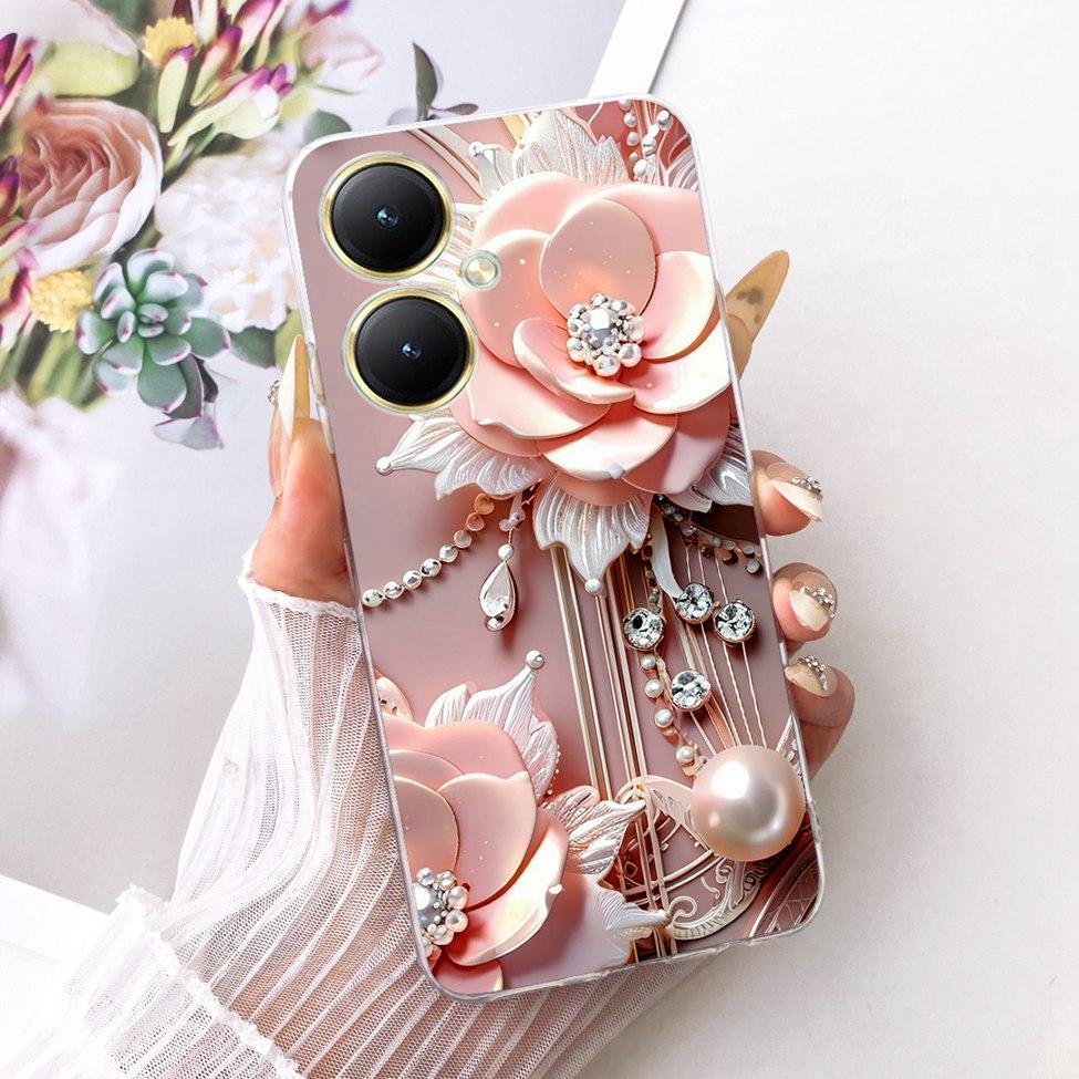 Für Vivo Y27 Hülle Transparent Niedliche Katze Mode Schmetterling Lustig Bemalt Weiche Handyhülle Für VivoY27 V2249 Abdeckung