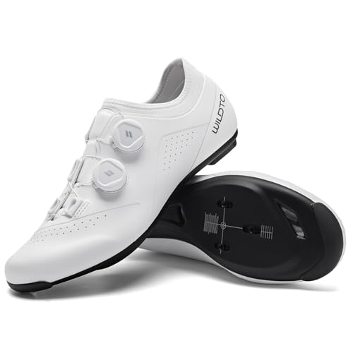 

Wildto Cycling Shoes, Binding Shoes, Road Bike, Bicycle (White, Size 44)