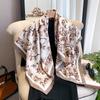90*90Cm Kerchief Four Seasons Luxury Square Silk Scarves Europe And America Fashion Bandannas  Twill Print Sunscreen Shawls
