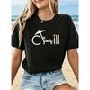 Plus Size - Chill Graphic Print Plus Size Women'S T-Shirt, Short Sleeve Crew Neck Casual Top for Summer And Spring, Women'S Clothing