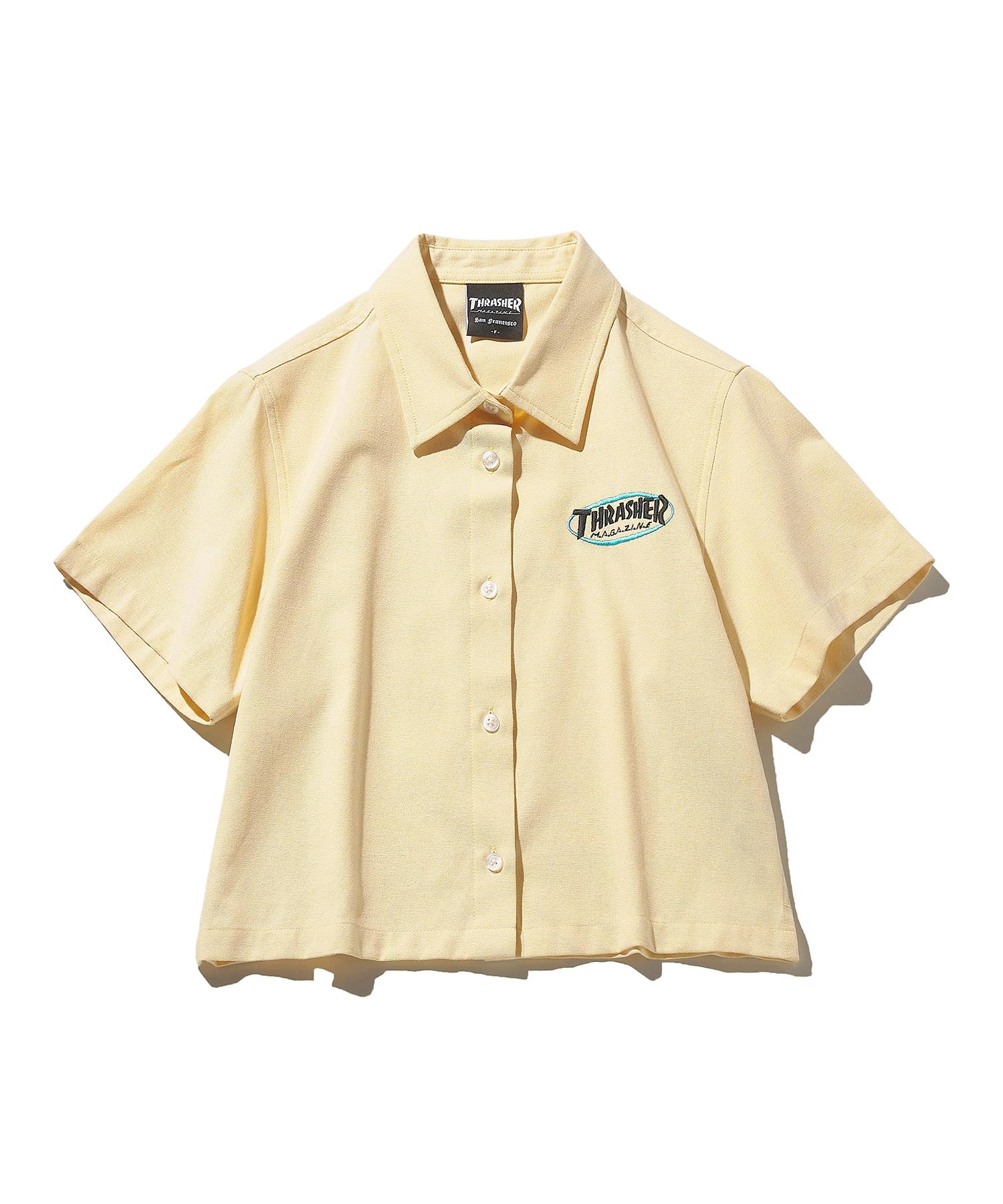 Treasure Women S Oxford Crop Half Shirt Yellow Free