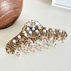 Acetate Large Fashionable Hair Claw With Pearl Accents Versatile For Any Occasion
