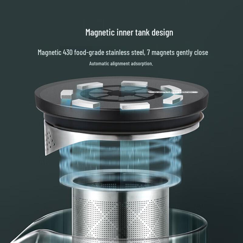 SAMADOYO Glass Teapot with Magnetic Lid & Filter