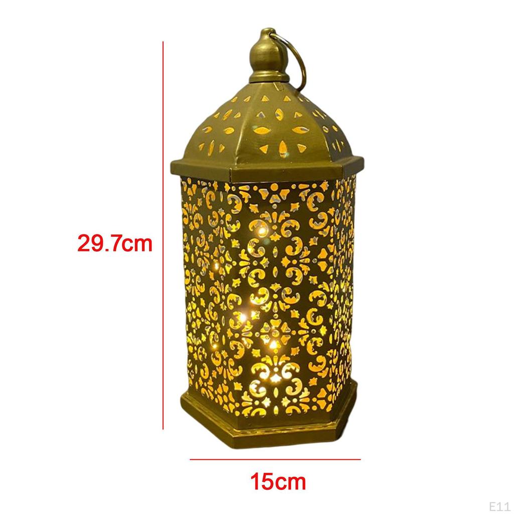 Retro Style Hanging Hollow Carved Light Battery Operated Desk Lamp for Room Ornament
