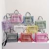 Fashion New High Capacity PVC Women's Bag Transparent Tote Bag Jelly Bag Handheld One Shoulder Crossbody Tote Bag