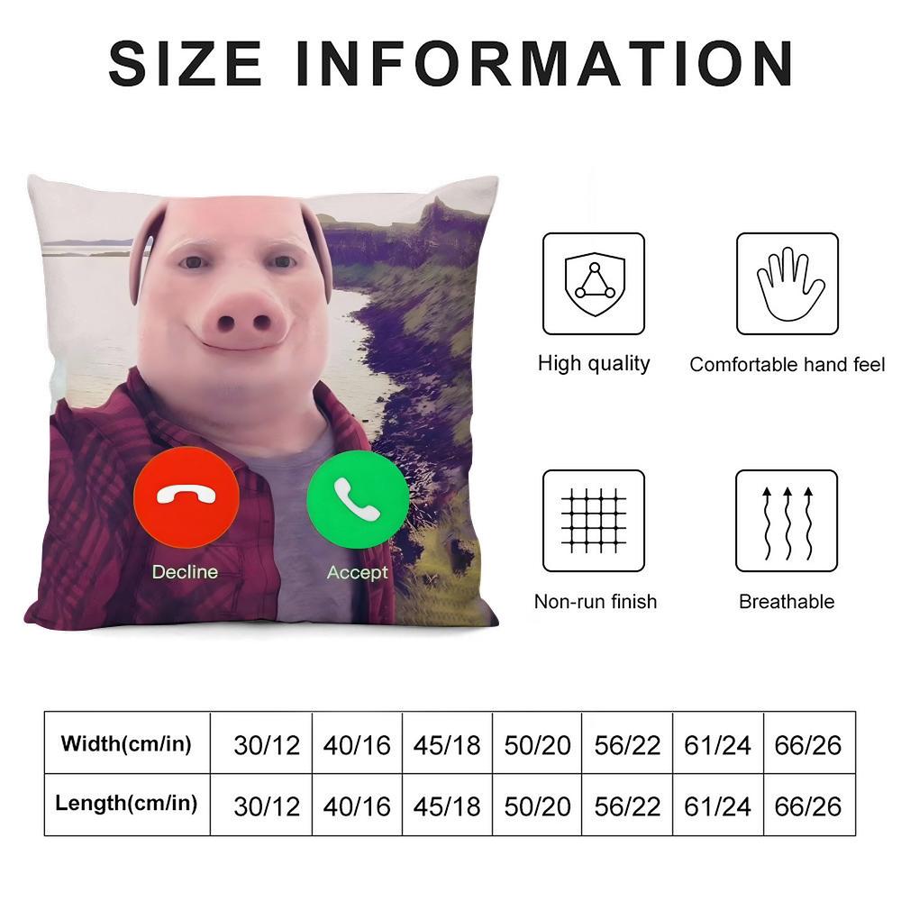 John Pork Dzwoni Poszewka na Poduszkę Ultra Miękka Przyjazna dla Skóry Chmurowy Komfort & Ukryty Zamek Błyskawiczny